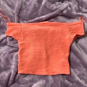Peach guess crop top size s